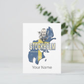 Stockholm Schweden Provinz Karte Vintag Souvenir (Stehend Vorderseite)