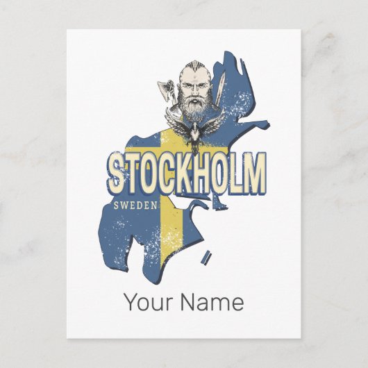 Stockholm Schweden Provinz Karte Vintag Souvenir (Vorderseite)
