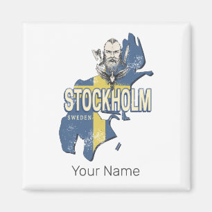 Stockholm Schweden Provinzkarte Vintage-Souvenir Magnet