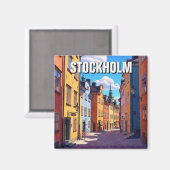 Stockholm Schweden Reisen Magnet (Vorderseite/Rückseite)