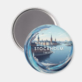 Stockholm Schweden Reisen Magnet (Vorderseite/Rückseite)
