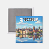 Stockholm Schweden Reisen Magnet (Vorderseite/Rückseite)