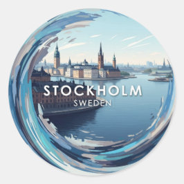 Stockholm Schweden Reisen Runder Aufkleber