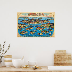 Stockholm Schweden Reiseplakat Poster