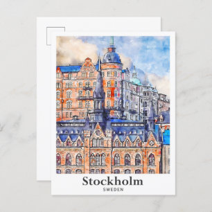 Stockholm Schweden Reiseskizze Postkarte