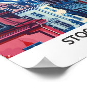 Stockholm Schweden Retro Artwork Travel Poster (Ecke)