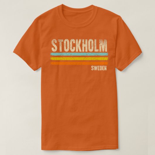 Stockholm Schweden Retro T-Shirt (Design vorne)