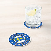 Stockholm Schweden Runder Pappuntersetzer (Vor Ort)
