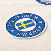 Stockholm Schweden Runder Pappuntersetzer (Angewinkelt)