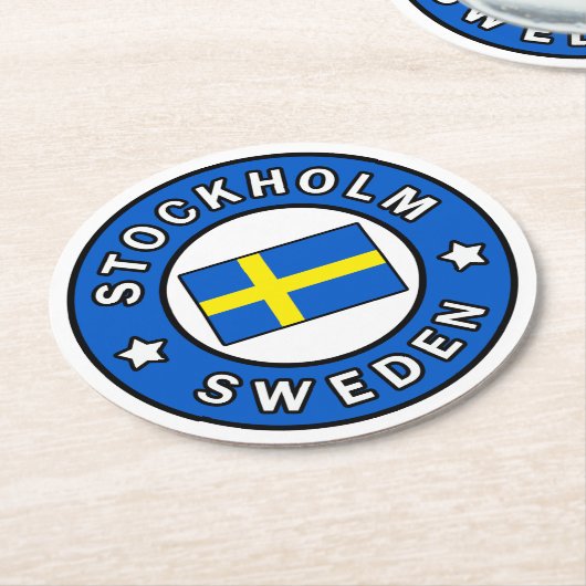 Stockholm Schweden Runder Pappuntersetzer (Angewinkelt)