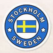 Stockholm Schweden Runder Pappuntersetzer (Vorderseite)