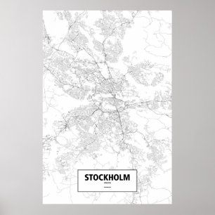 Stockholm, Schweden (schwarz auf weiß) Poster