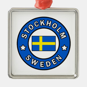 Stockholm Schweden Silbernes Ornament