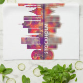 Stockholm Schweden Skyline Geschirrtuch (Gefaltet)