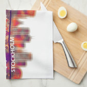 Stockholm Schweden Skyline Geschirrtuch (Viertel Falte)