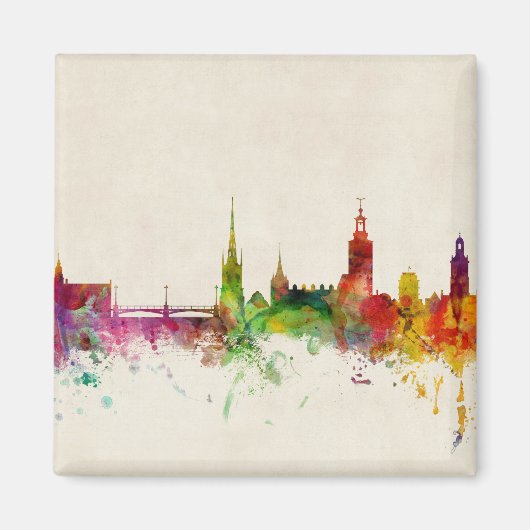 Stockholm Schweden Skyline Magnet (Vorne)