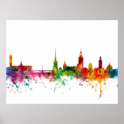 Stockholm Schweden Skyline Poster (Vorne)