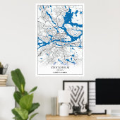 Stockholm Schweden Stadtkarte Einfach Poster (Heimbüro)