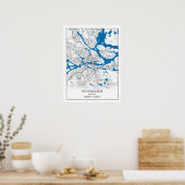 Stockholm Schweden Stadtkarte Einfach Poster (Küche)