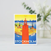 Stockholm Schweden Vintage Reise Postcard Postkarte (Stehend Vorderseite)