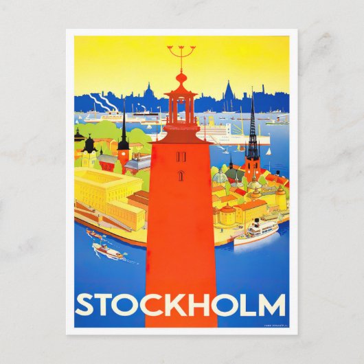 Stockholm Schweden Vintage Reise Postcard Postkarte (Vorderseite)