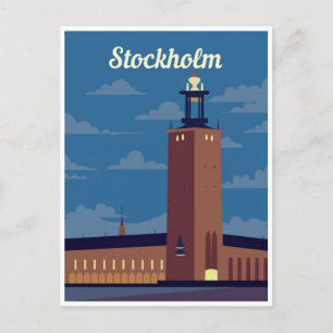Stockholm Schweden Vintage Reise Skandinavien Postkarte