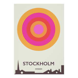 Stockholm, Schweden Vintage Reiseplakat. Fotodruck