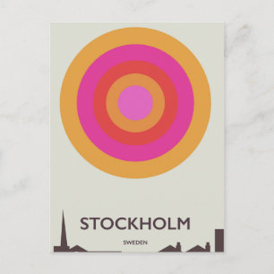 Stockholm, Schweden Vintage Reiseplakat. Postkarte
