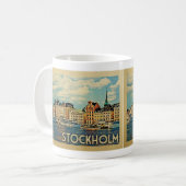 Stockholm Schweden Vintage Travel Kaffeetasse (Vorderseite Links)