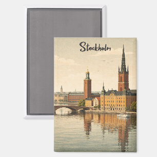Stockholm Schweden Zeitgenössische Elegante Stadt Magnet