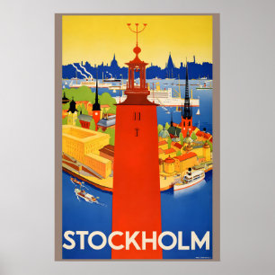 Stockholm Seden Classic 1936 Vintage Style Schwedi Poster