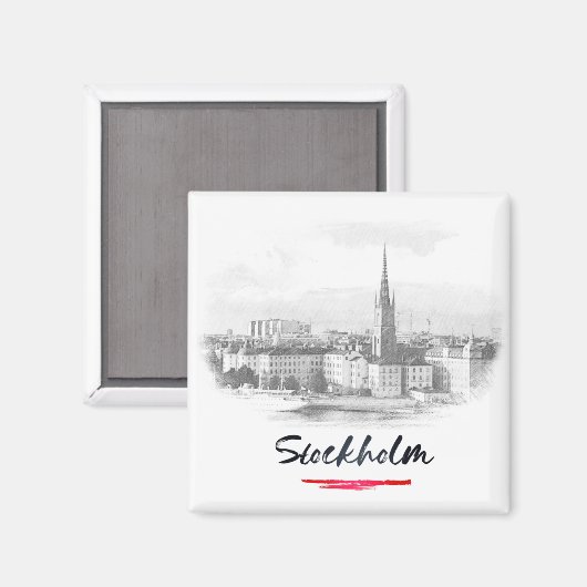 Stockholm - Skyline Magnet (Vorderseite/Rückseite)