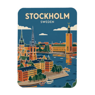 Stockholm Skyline Schweden Magnet