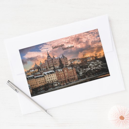 Stockholm, Sodermalm Island Rechteckiger Aufkleber (Umschlag)