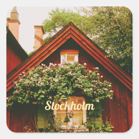 Stockholm, Södermalm, Schweden Quadratischer Aufkleber (Vorderseite)