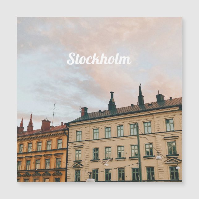 Stockholm Södermalm Stadtansicht Magnetkarte (Vorderseite)