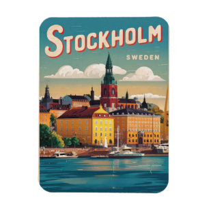 Stockholm Sweater Reise Vintage Geschenke an der W Magnet
