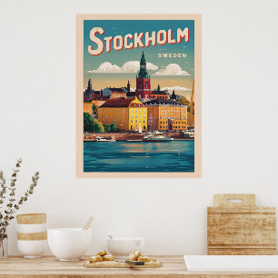 Stockholm Sweater Reise Vintage Geschenke an der W Poster