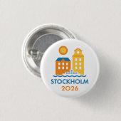 Stockholm Sweden 2026 International Convention Pin Button (Vorne & Hinten)