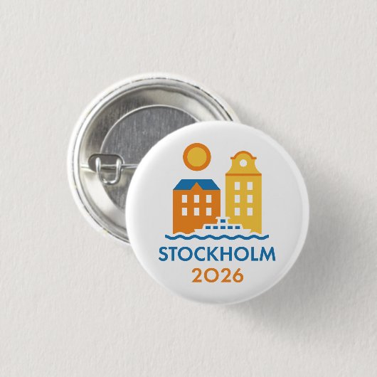 Stockholm Sweden 2026 International Convention Pin Button (Vorne & Hinten)