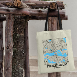 Stockholm, Sweden City Map Tote Bag Tragetasche