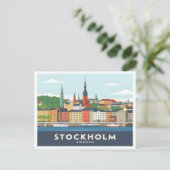 Stockholm Sweden Gamla Stan Pastel Travel Postkarte (Stehend Vorderseite)