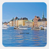 Stockholm, Sweden Quadratischer Aufkleber (Vorderseite)
