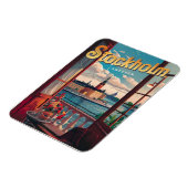 Stockholm Sweden Reise Vintage Balkon Aussichtsges Magnet (Linke Seite)