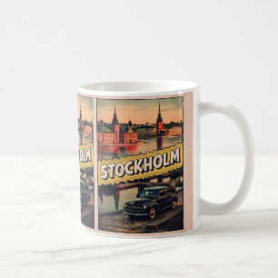 Stockholm Sweden Reise Vintages Comic Geschenke Kaffeetasse