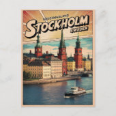 Stockholm Sweden Reise Vintages Comic Geschenke Postkarte (Vorderseite)