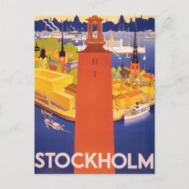 Stockholm, Sweden vintage travel holiday postcard Postkarte