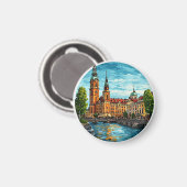 Stockholm Vibranly Cityscape Magnet (Vorderseite/Rückseite)