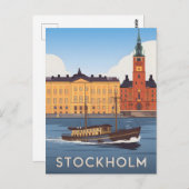 Stockholm Vintag Postkarte (Vorne/Hinten)