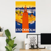 Stockholm Vintage Travel Poster (Heimbüro)